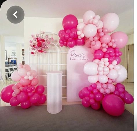 Rose Pink Balloon Garland, Light And Dark Pink Balloon Garland, Hot Pink Balloons Decoration, Pink Shades Balloon Garland, Pretty In Pink Backdrops, Small Pink Balloon Arch, Magenta Pink Balloon Garland, Hot Pink And Light Pink Balloon Arch, Pink White Party Decorations