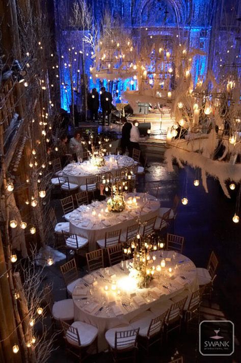 enchanting Blue Uplighting, Winter Wedding Reception, Elegant Winter Wedding, Wedding Info, Winter Wonderland Wedding, Reception Party, Wonderland Wedding, Salou, Here Comes The Bride