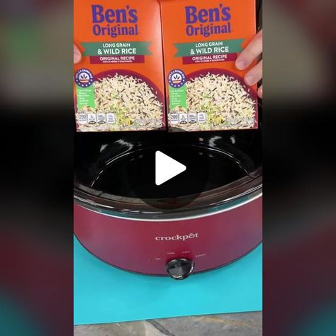 Tiktok Chicken And Rice, Chicken And Rice Crockpot Recipes, Rice Crockpot Recipes, Food Tiktok Videos, Crockpot Rice Recipes, Rice Crockpot, Tiktok Chicken, Heavenly Chicken, Chicken And Rice Crockpot