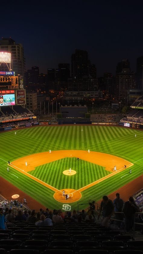 Download free HD wallpaper from above link! #stadium #park #pitch #sport #lights #crowd Seoul Scenery, Braves Wallpaper, Atlanta Braves Wallpaper, Brave Wallpaper, Baseball Backgrounds, Mlb Stadium, Stadium Wallpaper, Parallax Wallpaper, Joc Pederson