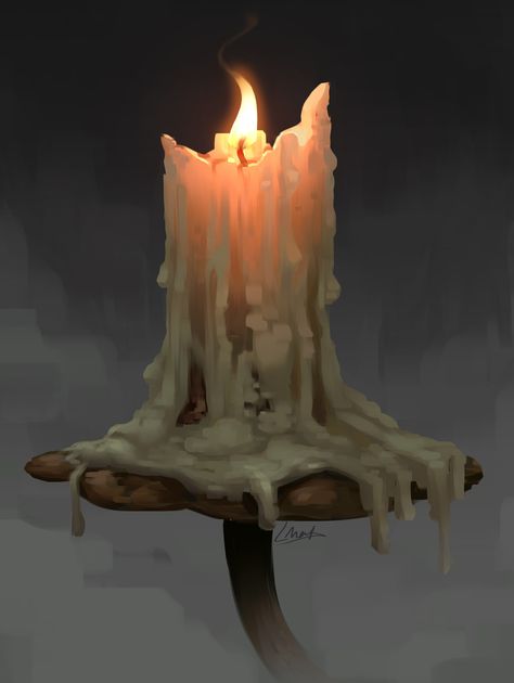 ArtStation - candle study sketch Fantasy Candle Art, Candle Digital Art, Candles Reference, Melting Candle Drawing, Candle Art Drawing, Carved Architecture, Candles Watercolor, Candle Sketch, Candle Light Room