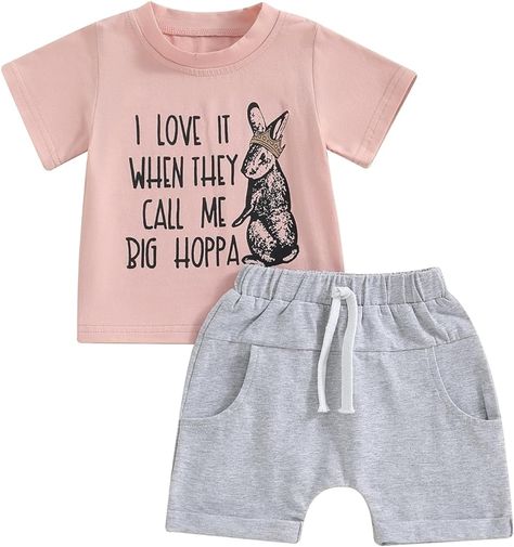 Amazon.com: Nicoxijia Baby Boy Easter Outfit Letter Bunny Print Short Sleeve T-Shirt and Shorts Casual Baby Boy Shorts Set Summer Clothes (Toddlers easter outfit -Pink, 3-4 Years): Clothing, Shoes & Jewelry Boy Easter Outfit, Baby Boy Easter Outfit Infants, Baby Boy Easter, Boys Easter Outfit, Toddler Easter, Outfit Pink, Bunny Print, Boys Easter, Easter Outfit