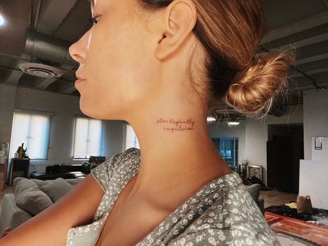 Kristen Mcatee Tattoo, Kristen Mcatee, Neck Tattoo, Ear Tattoo, Behind Ear Tattoo, Tattoos And Piercings, Tattoo Quotes, Piercings, In This Moment