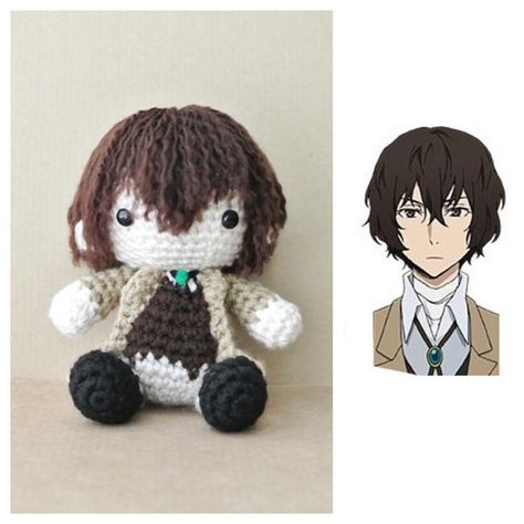 Dazai Plush Dazai Plush, Anime Amigurumi, Alt Fits, Anime Animation, Geek Squad, Osamu Dazai, Anime Crafts, Dog Crafts, Fun Crochet Projects