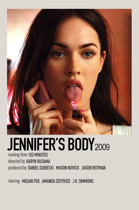 minimalistic polaroid poster made by @wcnderlcnd (me) Jennifers Body Movie, Jennifer’s Body, Poster Polaroid, Indie Movie Posters, Adam Brody, The Truman Show, Movie Card, Iconic Movie Posters, Movie Wall