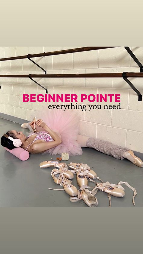 everything you need for your begginer pointe experience to be the best possible! Ballet Needs, How To Sew Pointe Shoes, Beginner Pointe, Diy Ballet Barre, Ballet Core Aesthetic, Pointe Shoes Ballet, Ballerina Core, Ballerina En Pointe, Ballet Moves