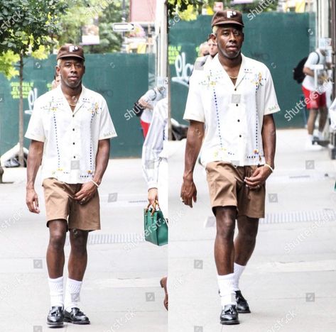 Socks Outfit Men, Tyler The Creator Fashion, Golf Le Fluer, Men Street Outfit, Tyler The Creator Outfits, Loafers Men Outfit, Kanye West Style, Loafers Outfit, Mens Shorts Outfits