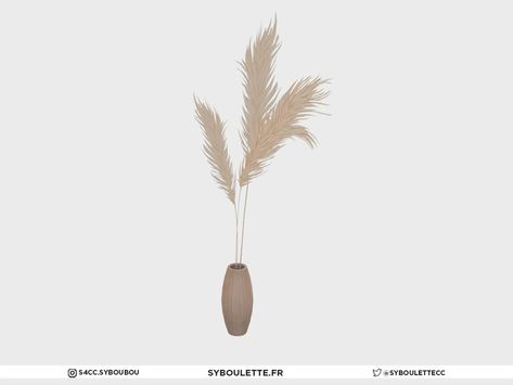 This is a pampa grass vase for a boho chic interior. Found in TSR Category 'Sims 4 Plants' Sims 4 Cc Pampas, Pampas Grass Vase, Boho Chic Interior, Snowflake Garland, Chic Interior, Sims Community, Electronic Art, Sims 4 Custom Content, The Sims Resource