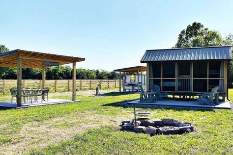 Small Campground Layout, Opening A Campground, Backyard Campground Ideas, Outdoor Campsite Ideas, Camping Site Set Up, Nature Retreat Ideas, Building A Campground, Camp Ground Design, Starting A Campground Business