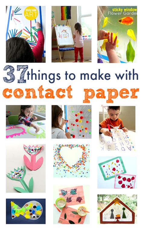 Great ideas for kids that use contact paper. Cute toddler craft ideas! Contact Paper Crafts, Collage Crafts, Kids Mess, Elementary Learning, Future School, Activities Ideas, Busy Bees, Boredom Busters, Things To Make