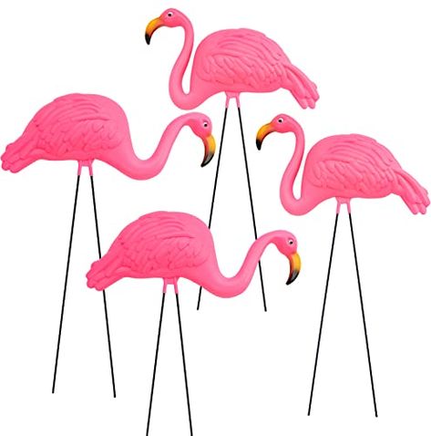 Plastic Pink Flamingos, Campsite Decorating, Yard Flamingos, Lawn Flamingos, Plastic Flamingo, Flamingo Ornament, Flamingo Garden, Tropical Party Decorations, Yard Ornaments