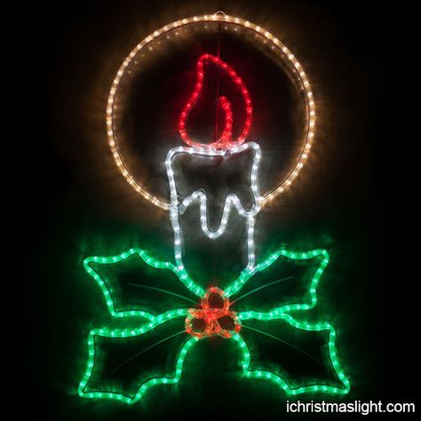 Christmas candle decorations motif lights | iChristmasLight Holiday Lights Display, Christmas Light Show, Christmas Light Installation, Hanging Christmas Lights, Christmas Candle Decorations, Led Rope Lights, Candle Wreaths, Christmas Yard Decorations, Led Christmas Lights