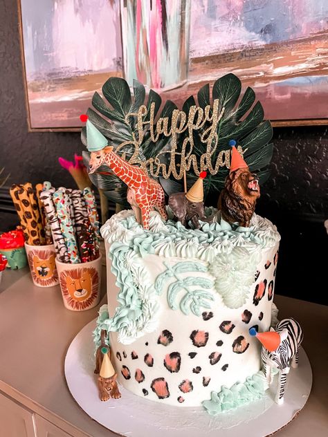 Safari themed birthday party Born 2 Be Wild Birthday Party, Born Two Be Wild Birthday Girl Cake, Born Two Be Wild Birthday Party, Born Two Be Wild Cake, Born 2 Be Wild Birthday Girl, Born To Be Wild Birthday Party, Born Two Be Wild Birthday Girl, Fourever Wild, Blessing Party