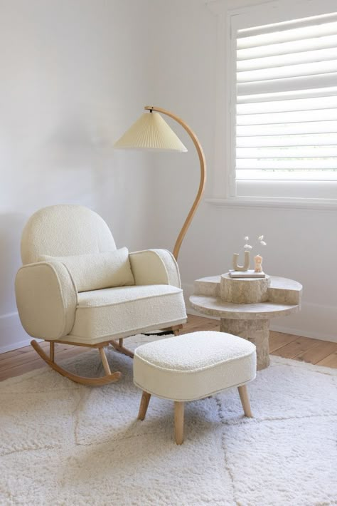 Reading Lamp Floor, My New Room, Rocking Chair, Chair And Ottoman, Baby Room, Room Inspiration, Rocker, Seat Cushions, Floor Lamp