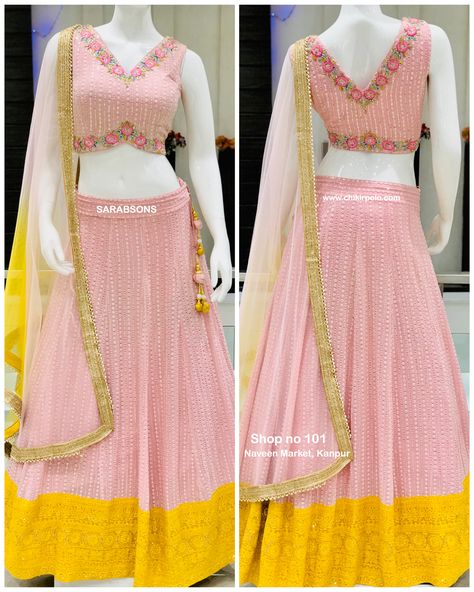 SARABSONS Shop no 101, Naveen Market, Kanpur Chikankari Crop Top Lehenga in Georgette Buy online or in store Buy online at www.chikirpolo.com #chikirpolo #sarabsons #croptop #croptops #croptopdress #lehenga #lehengacholi #croptoplehenga #croptopskirt #croptopandskirt #chaniyacholi #weddinglehenga #partywearlehenga #partywearlehengas #chikankarilehenga #chikanlehenga #chikankaricroptop #chikankariskirt #fashion2022 #dresses #partywear #partyweardress #weddingdress #bridesmaiddress #cocktaildre Chikankari Crop Top, Top Lehenga, Drape Sarees, Lehenga Crop Top, Crop Top Lehenga, Lehenga, Party Wear, In Store, Buy Online