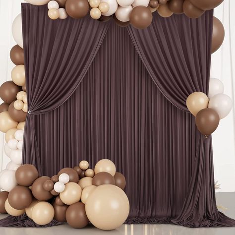 Amazon.com: 10ftx10ft Brown Wrinkle-Free Backdrop Drapes, Not See-Through Brown Polyester Background Curtains Backdrop Decorations for Party : Home & Kitchen Fabric Wedding Backdrop, Draping Curtains, Backdrop Draping, Curtains Backdrop, Panel Backdrop, Brown Backdrop, Foil Curtain, Decorations For Party, Sequin Backdrop