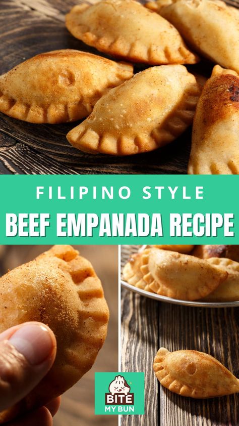 Empanadas Recipe Filipino Style, Filipino Monkey Meat, Phillipines Food Recipes, Pinoy Empanada Recipe, Empanada Recipe Filipino, Quick Filipino Recipes, Filipino Beef Empanadas Recipe, Empanada Filipino Style, Filipino Empanada Dough Recipe