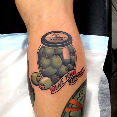 Olive Tattoo, Olive Branch Tattoo, Food Tattoos, 13 Tattoos, Clever Tattoos, Tattoo Fails, Bad Tattoos, Modern Tattoos, Face Tattoos