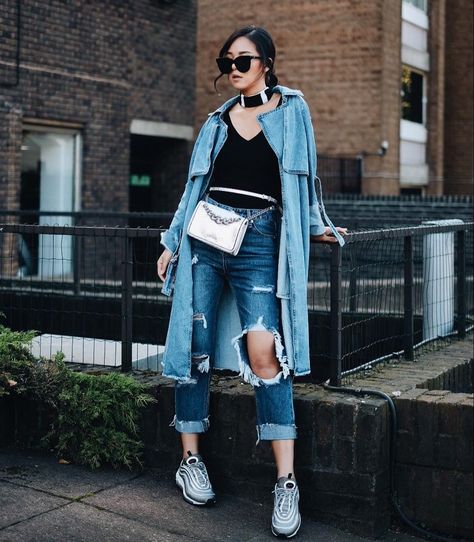 5 Bangkok style icons to follow on Instagram | Lifestyle Asia Bangkok Bangkok Street Style, Bangkok Street, Bangkok Fashion, Hippie Chic Fashion, Blue Suit Jacket, Instagram Lifestyle, Striped Wide Leg Pants, Street Style Edgy