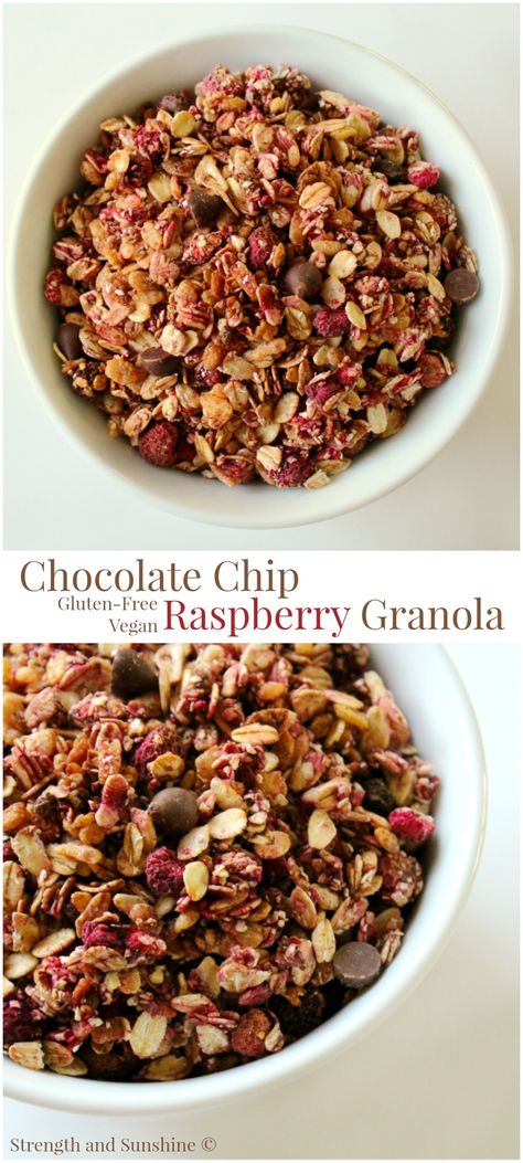 Chocolate Chip Raspberry Granola Tart Chocolate, Raspberry Granola, Gluten Free Desserts Recipes, Granola Recipes, Gluten Free Breakfasts, Free Living, Vegan Breakfast, Gluten Free Baking, Gluten Free Desserts