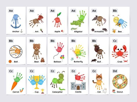 O Handprint Craft, T Handprint Craft, D Handprint Craft, B Handprint Craft, E Handprint Craft, Letter D Handprint Craft, Letter C Handprint Craft, Hand Print Alphabet Book, Letter A Handprint Craft