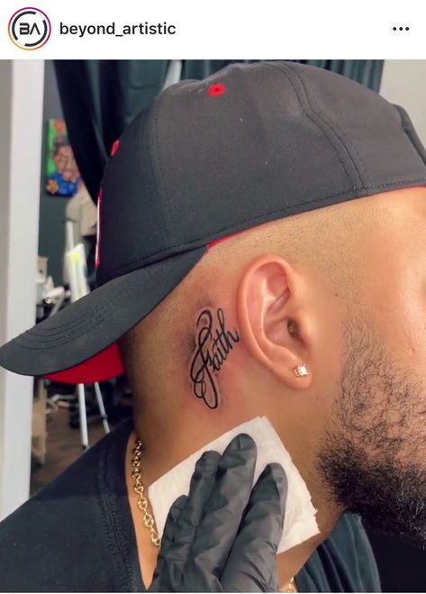 Guys Neck Tattoo, Tattoos For Guys Neck, Back Of Neck Tattoo Men, Back Ear Tattoo, Aztec Tattoos Sleeve, Best Neck Tattoos, Small Neck Tattoos, Side Neck Tattoo, Neck Tattoos Women