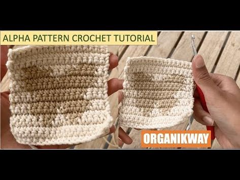 ALPHA PATTERN crochet Step by step tutorial for beginners - YouTube Alpha Pattern Crochet, Cute Crochet Projects, Crochet Alpha Pattern, Crochet Step By Step, Crochet Stuff, Crochet Kit, Alpha Pattern, Alpha Patterns, Crochet Basics