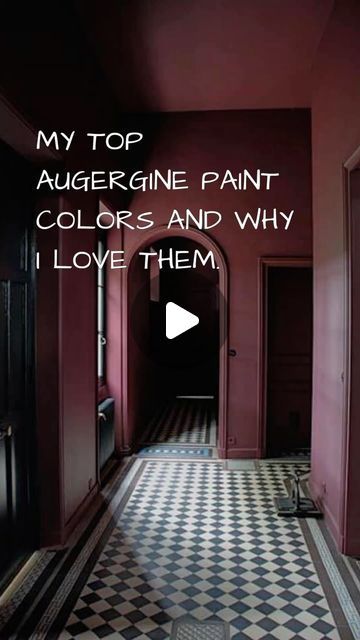 Christina Marie McCombs on Instagram: "Today’s spotlight in our favorite paint color series is the deeply luxurious Aubergine. This rich, dark shade captures the essence of sophistication and depth, perfect for adding a touch of drama and elegance to any space. Whether it’s a bold accent wall or a chic backdrop, Aubergine transforms rooms with its velvety depth.   Which space in your home would you love to envelop in this opulent color?    #AubergineElegance #PaintColorSeries #LuxuryInteriors #BoldWalls #DesignInspiration #HomeDecor #ColorTrends #SophisticatedStyle #InteriorDesignIdeas #ElegantSpaces #interiordesign #homedecor #interiorstyling #luxury #decorating #winterpark #designer #designerlife #homedesign #commercialdesign #interiordesigner #homebuild #renovation #homerenovation #cons Aubergine Walls, Aubergine Paint Color, Eggplant Paint Color, Brinjal Farrow And Ball, Aubergine Color Palette, Aubergine Paint, Bold Accent Wall, Top Paint Colors, Aubergine Color