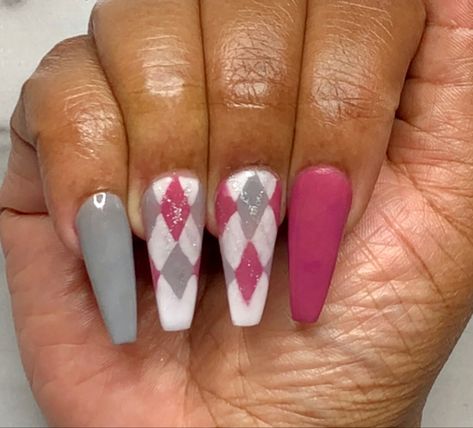 Argyle Nails, Dope Nails, Pink Nails, Nail Polish, Etsy Shop, Nails, Pink, Beauty