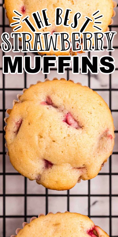 Baking With Frozen Strawberries, Strawberry Muffins Easy, Homemade Strawberry Muffins, Strawberry Muffin Recipe, Fresh Strawberry Muffins, Strawberry Muffin, Strawberry Recipes Easy, Strawberry Muffin Recipes, Fruit Muffins