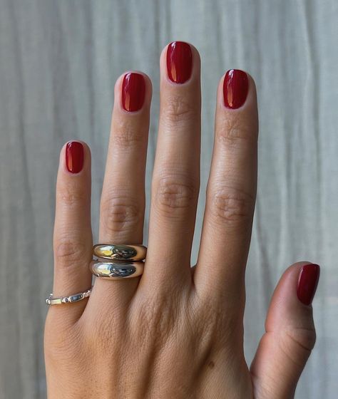 Red Velvet 🥀 @manucurist Holiday Collection ✨ Prepped with @officialnavyprofessional Rings from @daisylondon #manucurist… | Instagram Short Red Nails, Watermelon Nail Art, Sun Nails, Galaxy Nail Art, Bright Red Nails, New Nail Trends, Watermelon Nails, Pastel Nails, Girls Nails