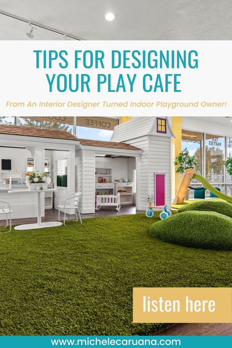 Tips For Designing Your Play Cafe | Play Cafe Academy | Tips For Designing Your Play Cafe From An Interior Designer Turned Indoor Playground Owner! If you're wondering where you should start when designing your concept, how to choose pieces that fit together (but still have all that visual interest), where to source your pieces, how to make everything fit cohesively, and MORE-- This is the video for you! Cafe And Playground, Starting An Indoor Playground Business, How To Start An Indoor Playground Business, Indoor Play Business, Coffee Shop With Play Area, Indoor Playground Name Ideas, Soft Play Cafe, Play Cafe Design, Play Cafe Ideas Coffee Shop