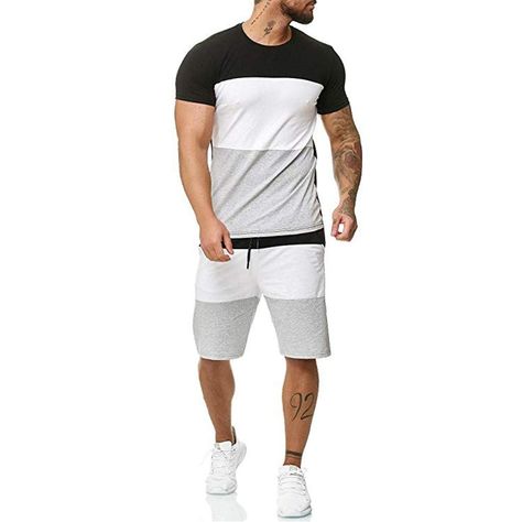 Mens Casual Suits, Sport Set, Colour Combinations Fashion, Leisure Suit, Sport T-shirts, Casual Suit, Sports Suit, Mens Sportswear, T Shirt And Shorts