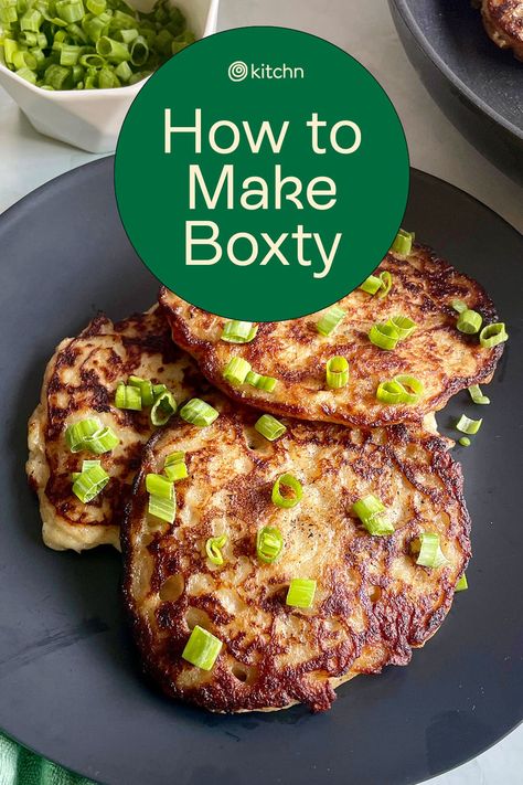 Boxty Recipe Irish, Boxty Recipe, Irish Boxty, Irish Potato Pancakes, Potato Latke, Dublin Coddle, Potato Pancakes Recipe, Strange Food, Recipes Potatoes