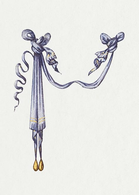 Heraldic ribbon knot with tassel medieval ornament | free image by rawpixel.com / Aom Woraluck Vintage Ornaments Illustration, Tassel Drawing, Medieval Png, Romantic Line Art, Line Art Bird, A Tale Of Magic, Medieval Ornament, Graphic Design Invitation, Medieval Core