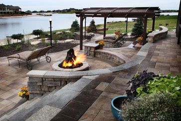 Lakefront patios | Lakefront Property traditional patio Lakefront Landscaping, Property Landscaping, Lake Landscaping, Waterfront Living, Traditional Patio, Lake Style, Pond Ideas, Lakefront Property, Lake Front