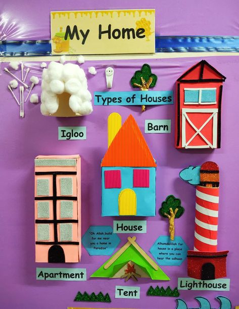 Houses And Homes Topic Ks1, Classroom Environment Preschool, Eyfs Houses And Homes, Evs Project For Class 1, Types Of Houses For Kids Project, Different Types Of Houses Kids Project, Ukg Class Decoration Ideas, Evs Tlm, Easy Preschool Crafts