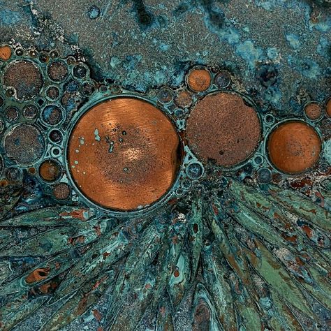 Fine Craft and Nature Inspired Copper Abstractions | Studio 157 Oxidised Copper, Rusted Copper, Copper Leaf, Copper Texture, Copper Aesthetic, Patina Diy, Patina Art, Copper Painting, Copper Artwork