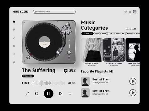 Music Player Landing Page by lazy kar Web Project Ideas, Music Blog Design, Music Presentation Design, Playlist Graphic Design, Music Player Website, Web Music Player, Music Player Ui Design, Music App Ui Design, Music Ui Design