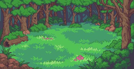 ArtStation - Forest Battle Background Battle Background, Pixel Kawaii, Pixel Background, Pixel Pokemon, Pixel Gif, Art Environment, Pixel Game, Pixels Art, Pokemon Backgrounds