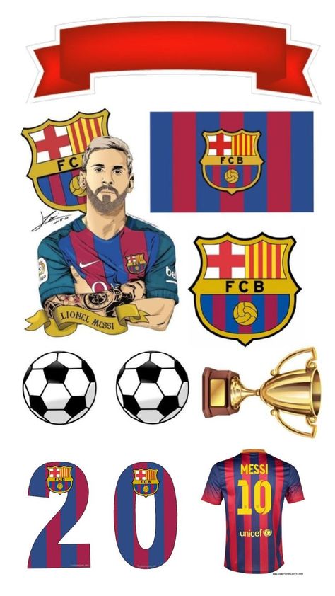 Messi Cake Topper Printable, Barcelona Messi Cake, Barcelona Cake Ideas, Barcelona Cake, Football Character, Messi Birthday, Avengers Cake Topper, Cinderella Pictures, Messi Barca