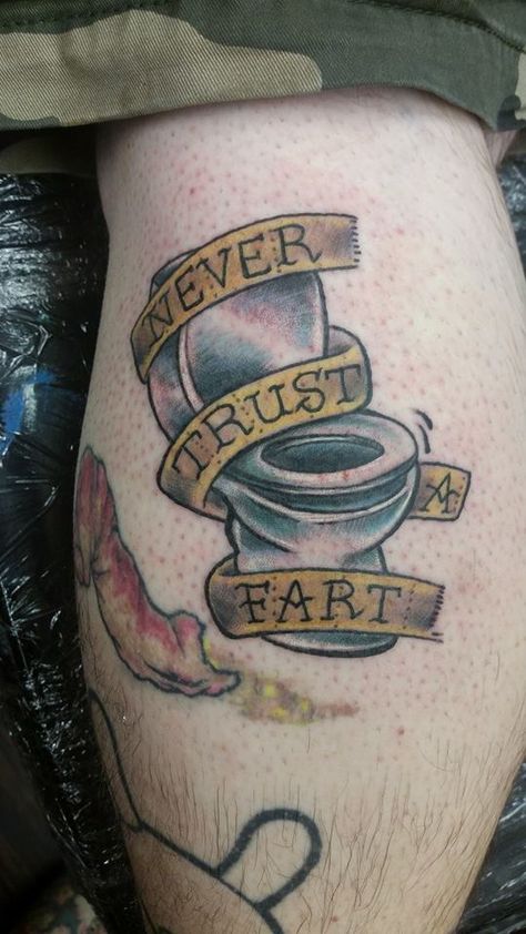 toilet humor tattoo custom artwork and tattooing by Kristy C at Buzz Ink Shop concord, NH Toilet Tattoo, Toilet Humor, Concord Nh, C Tattoo, T Art, Rabbit Hole, Tattoo Stencils, Custom Artwork, Original Work