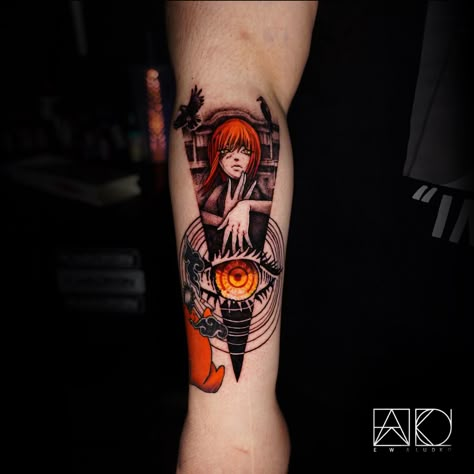 #makima #makimaart #makimatattoo #animetattoo #mangatattoo #makimachainsawman #colortattoo #tattooiceland #madeiniceland #femaletattooartist #polishartist #tattoo #inked #armtattoo Makima Tattoo Designs, Kon Tattoo Chainsawman, Chainsaw Man Power Tattoo, Makima Tattoo, Chainsaw Man Tattoo, Avatar Tattoo, Ma Tattoo, Power Tattoo, Unorganized Idea