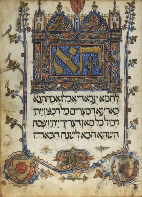 Illustrated Manuscript, Jewish Heritage, Jewish Culture, Ancient Books, Jewish History, Medieval Manuscript, Illuminated Letters, Jewish Art, Old Book