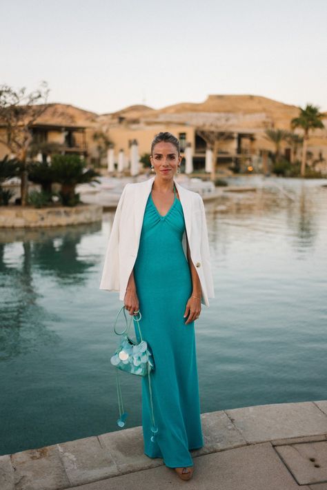 Trending Turquoise - Julia Berolzheimer Turquoise Outfit, Turquoise Clothes, Proenza Schouler Dress, Julia Berolzheimer, Turquoise Dress, Special Occasion Outfits, Daily Look, The Cool, Outfit Details