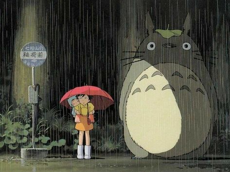 #oldshool #ghibli #bus #rain #classic #wallpaper Grave Of The Fireflies, Aesthetic Japan, Pixar Movies, Ghibli Movies, My Neighbor Totoro, Realistic Art, Hayao Miyazaki, Japan Art, Miyazaki