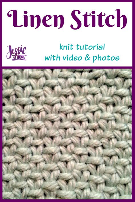 Knit Linen Stitch, Linen Stitch Crochet, Knitting Hacks, Learn To Knit, Knitting Stitches Tutorial, Linen Stitch, Stitch Tutorial, Knitting Instructions, Stitch Crochet