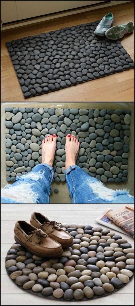 Diy River Rock, Seni Resin, Cool Doormats, Stone Crafts, Do It Yourself Projects, River Rock, Tummy Time, Design Case, Easy Diy Projects