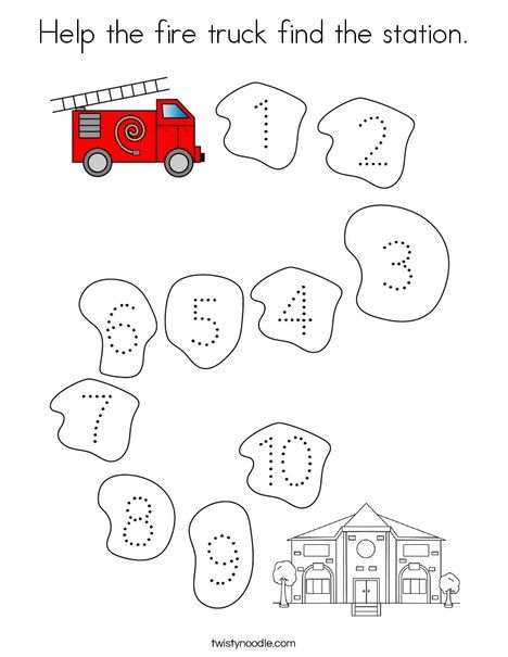 Help the fire truck find the station Coloring Page - Twisty Noodle Fire Engine Activities Eyfs, Fire Safety Tracing Preschool, Fire Safety Preschool Worksheets, Firefighters Coloring Pages, Preschool Fire Station Dramatic Play, F Is For Fire Truck, Fire Station Preschool Activities, Firefighter Worksheets Preschool, Fire Safety Worksheets Preschool