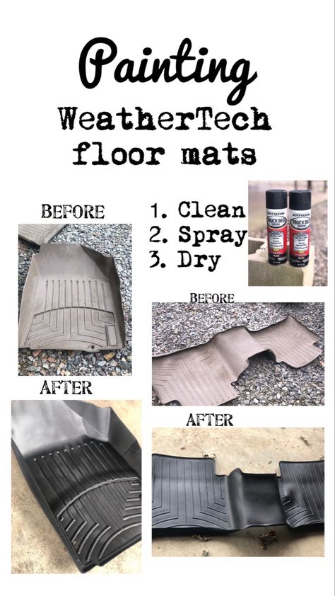 No chip painting for WeatherTech floor liners How To Clean Weather Tech Floor Mats, Cleaning Cricut Mats With Dawn, Cleaning Cricut Mats, Car Mats Diy, Cleaning Car Mats Rubber, Weathertech Floor Mats, Clean Car Mats, Weather Tech Floor Mats, Custom Car Mats